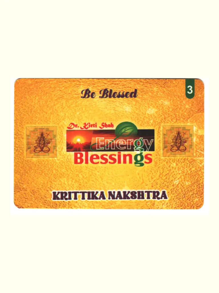 Energised Krittika Birth Star Card (Moon Sign Based)