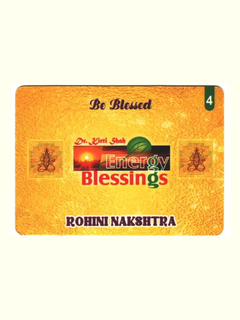 Energised  Rohini Birth Star Card (Moon Sign Based)