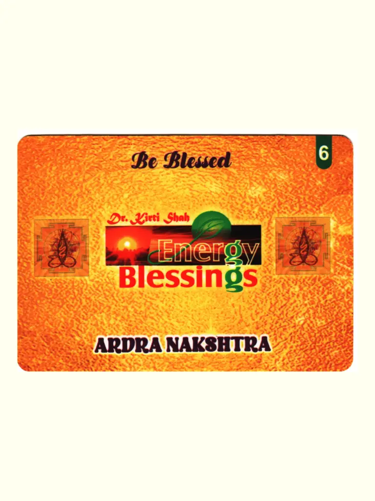 Energised  Ardra Birth Star Card (Moon Sign Based)