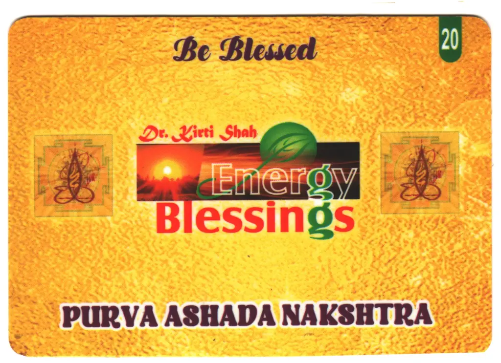Purvashadha Birth Star Card (Moon Sign Based)